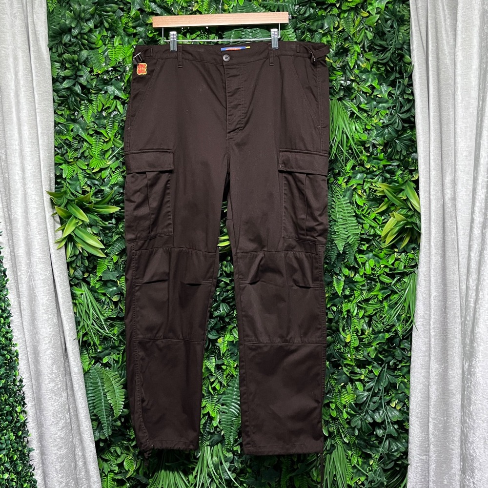 Empyre Cargo Pants Men 36 Brown Relax Relaxed Fit Utility Skater Streetwear 3740 - Picture 3 of 8